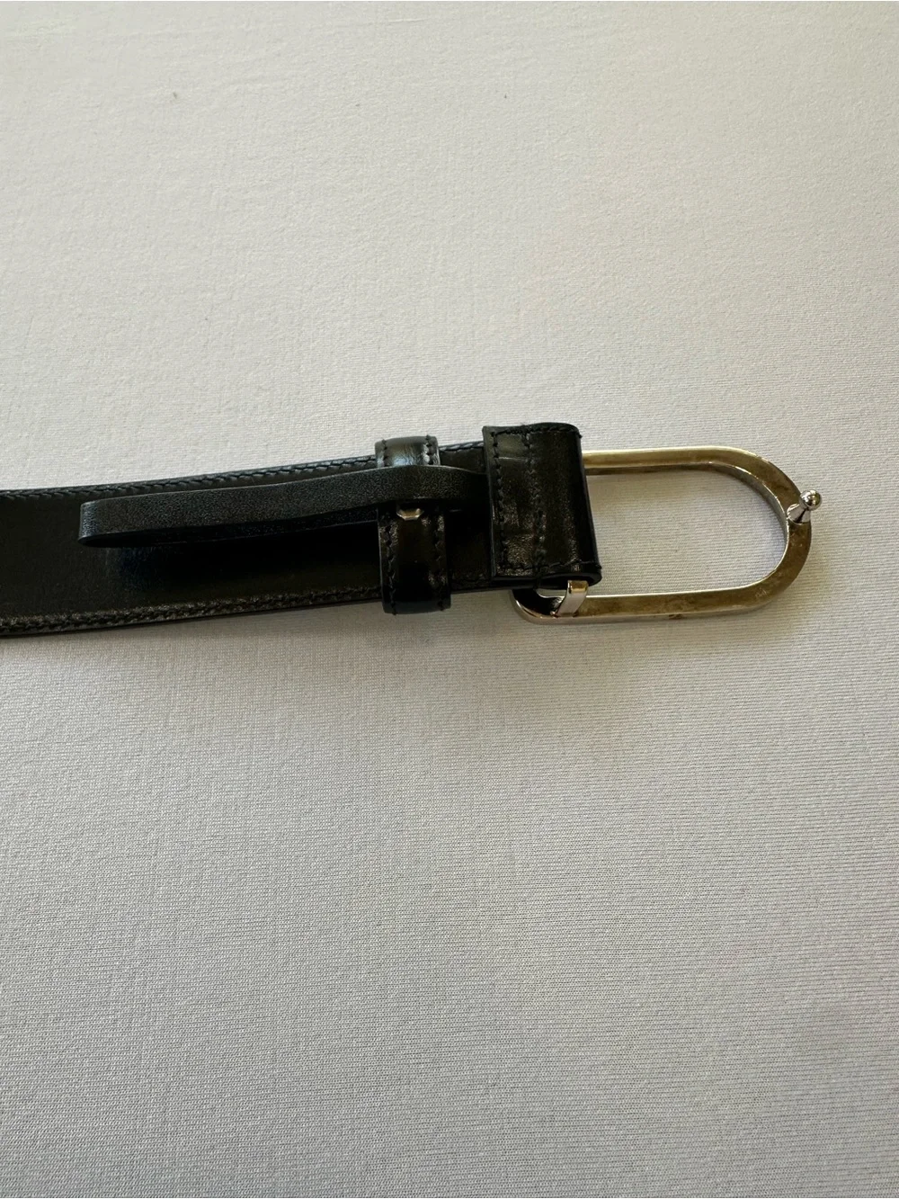Vintage Gucci Black Leather Calfskin Belt Signature Silver G Logo Sz M like New